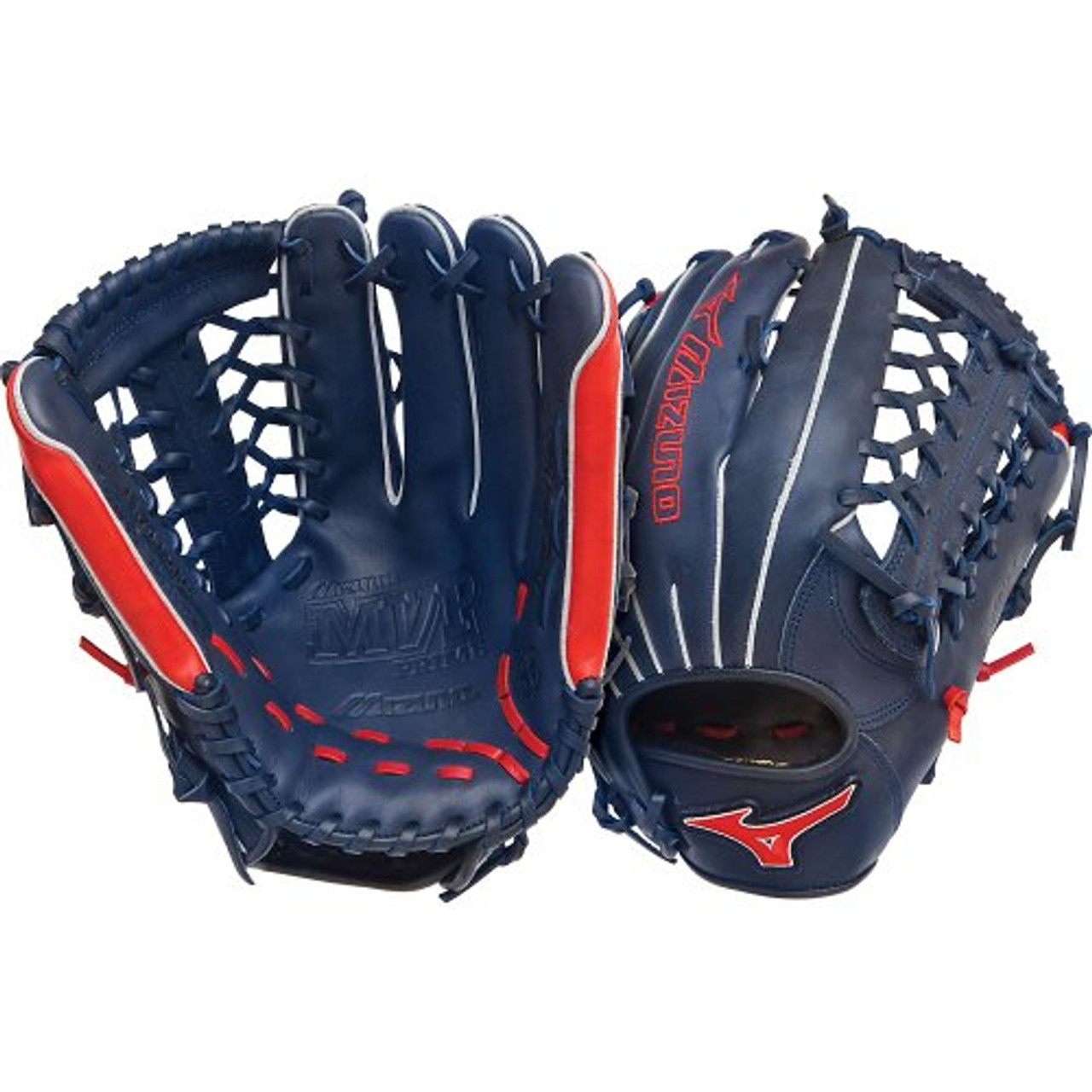 Mizuno MVP Prime SE GMVP1277PSE2 Outfield Baseball Glove (Navy/Red 